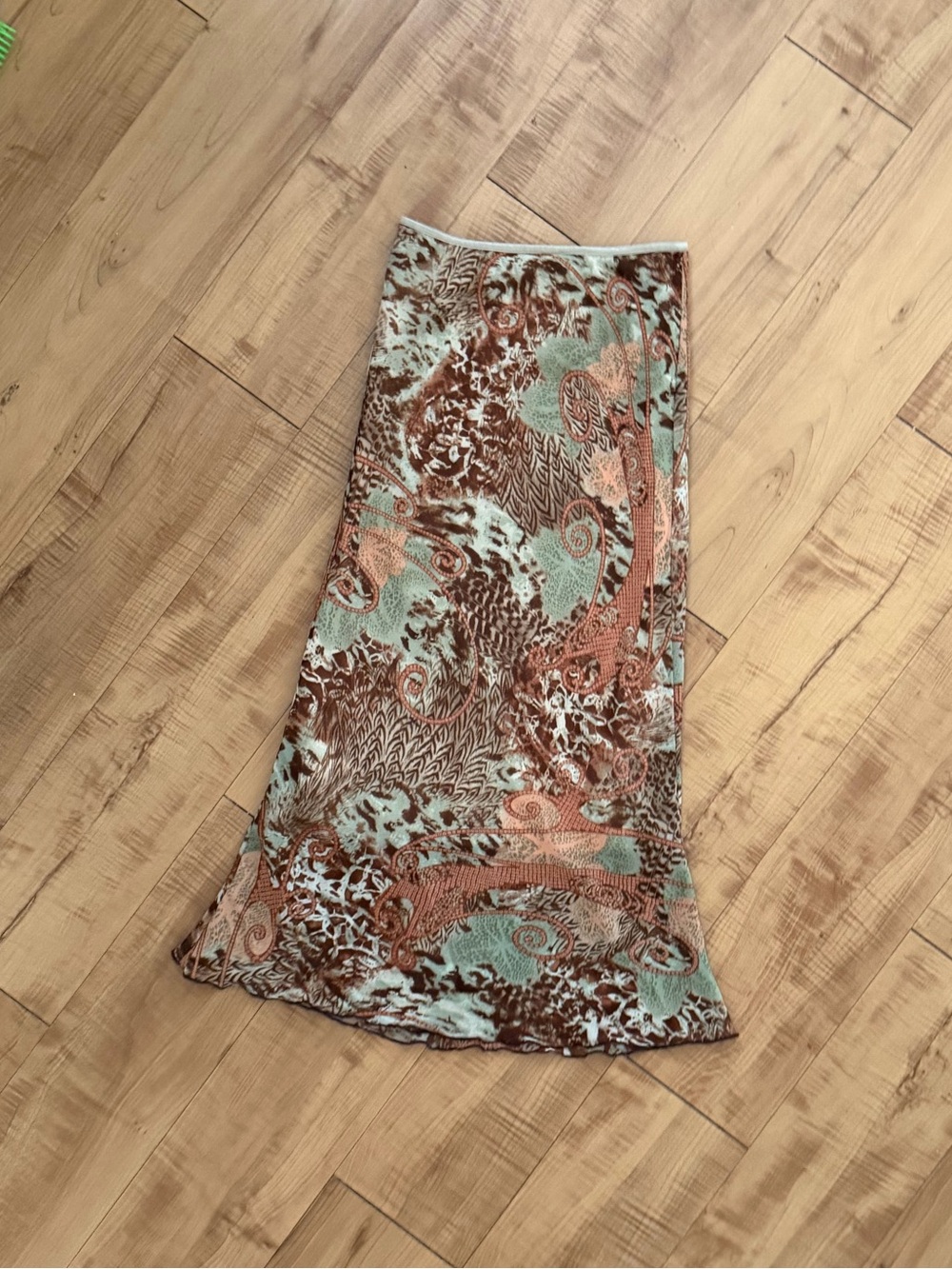 Vintage Earth Tone Boho Maxi Skirt Size small